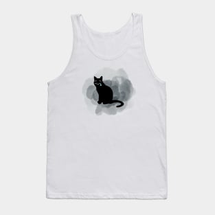 Sad Cat In Grunge Tank Top